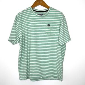 Fish Hippie striped short‎ sleeve chest pocket shirt mens XL